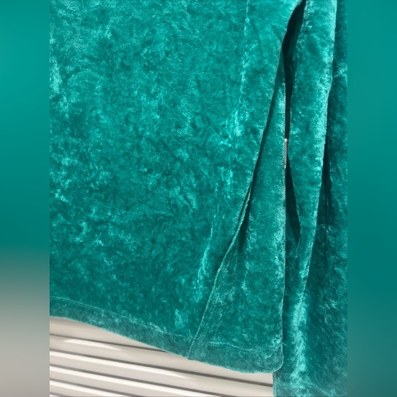 Free People We the Free Crushed Velvet Long Sleeve Pullover Top XS Sea Green - Picture 3 of 5